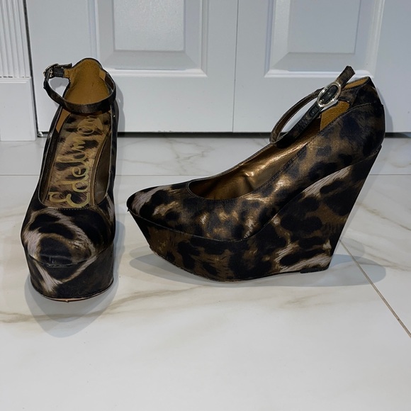 Sam Edelman Shoes - Sam Edelman Leopard Wedges Size 10
